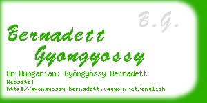 bernadett gyongyossy business card
