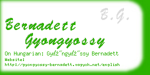 bernadett gyongyossy business card